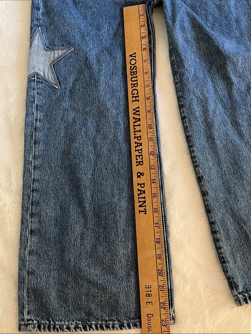 Old Navy Girls Blue Relaxed Wide-Leg Jeans with Star Accents SZ 10 - Picture 5 of 8